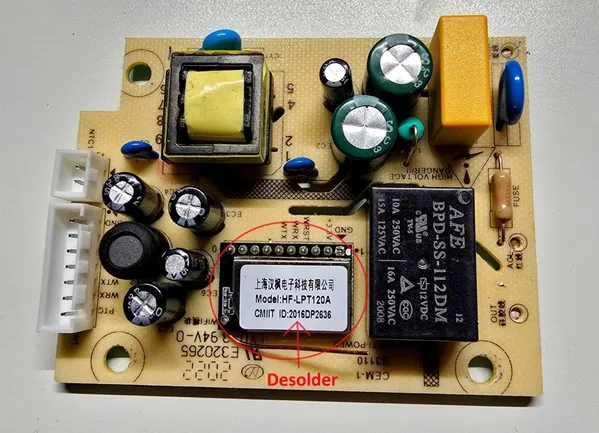Desolder the LPT120A chip Desolder